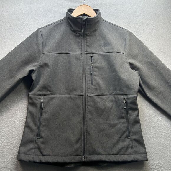 The North Face Softshell Jacket Womens Large Gray Fleece Lined Full Zip - Picture 1 of 15